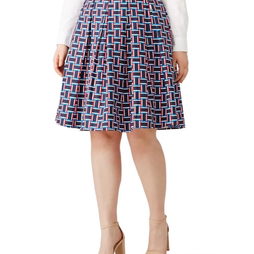 Draper James ELOQUII Navy and Red Skirt Sz 20